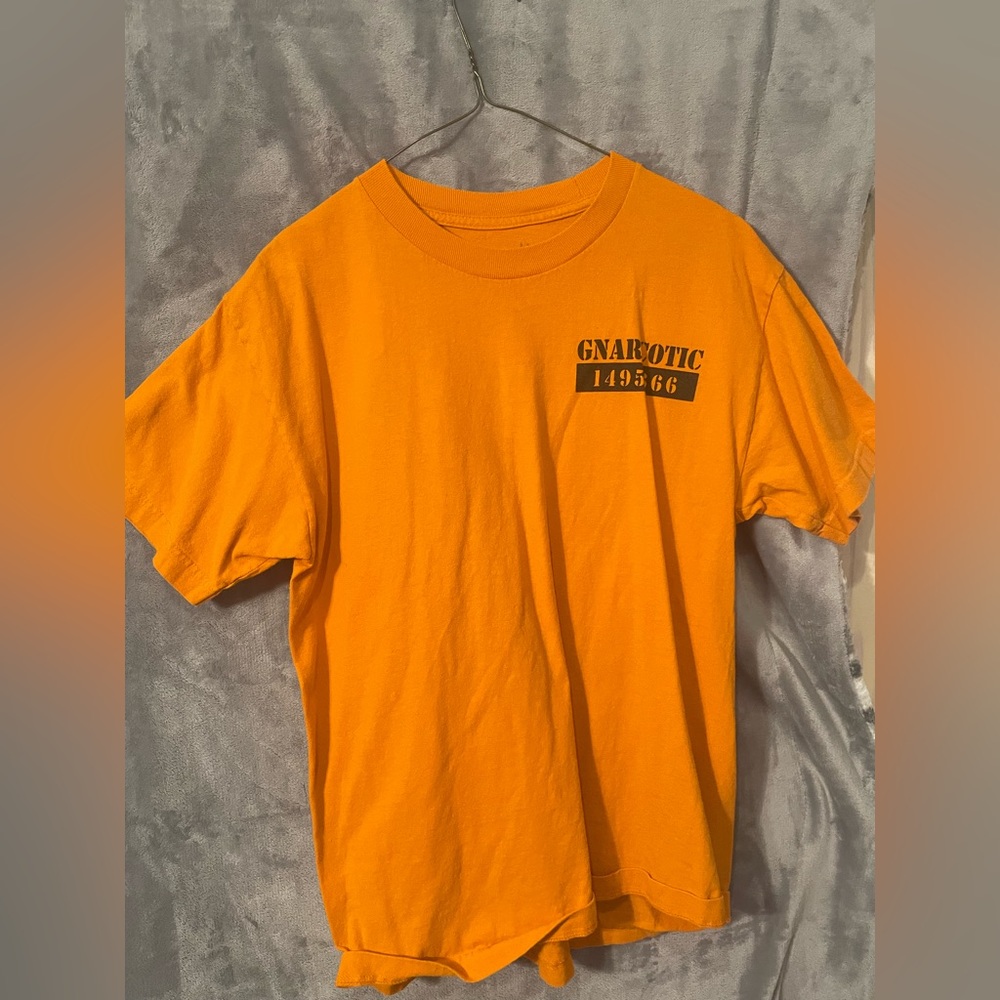 Gnarcotic orange T-shirt. Size medium.